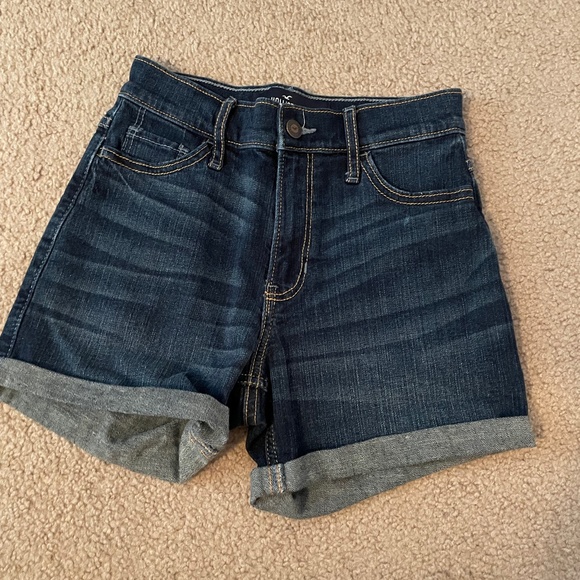 hollister high-rise midi short denim shorts - Picture 1 of 2